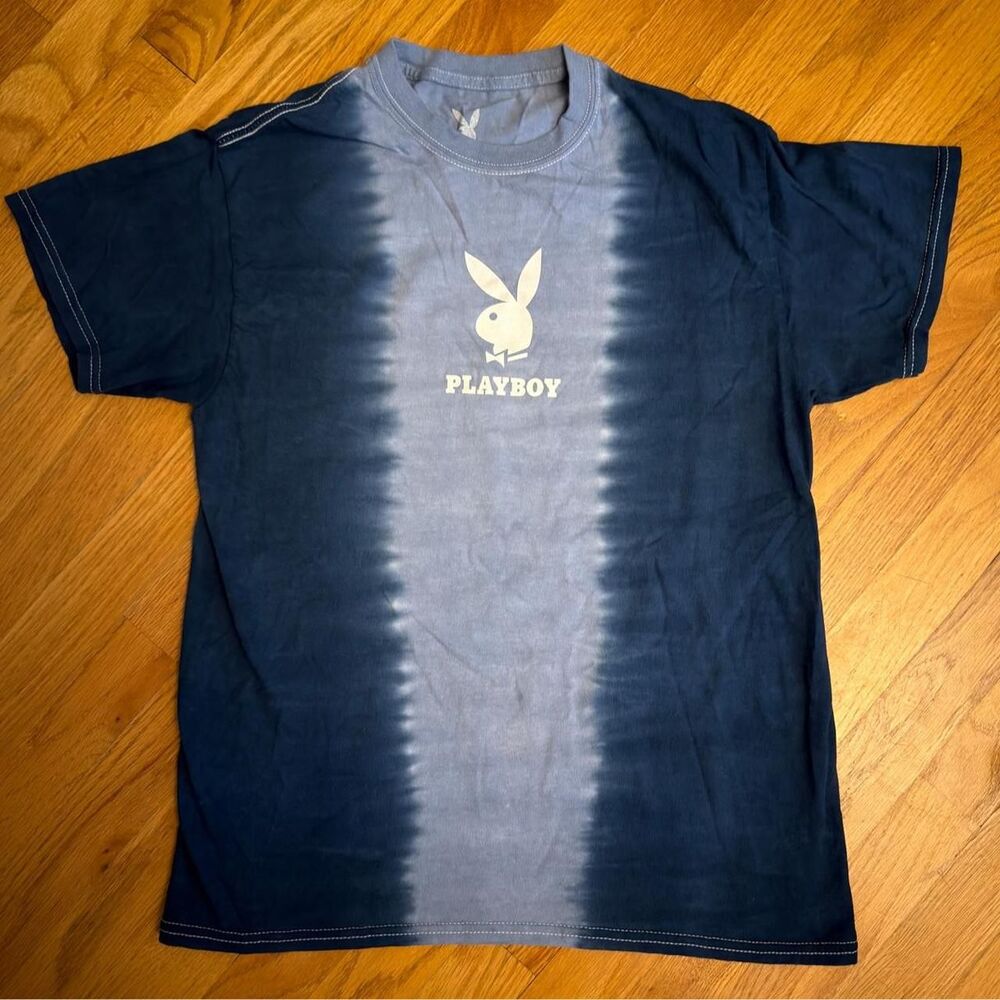 Playboy Men's Navy and Blue T-shirt